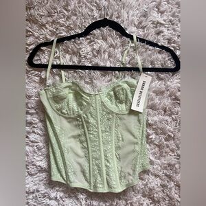 Urban Outfitters Tank Top/Corset Size Medium Color Light Green